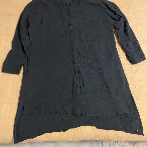Lala Made Me Do It Oversized Button Up in Black S/M - Picture 6 of 6
